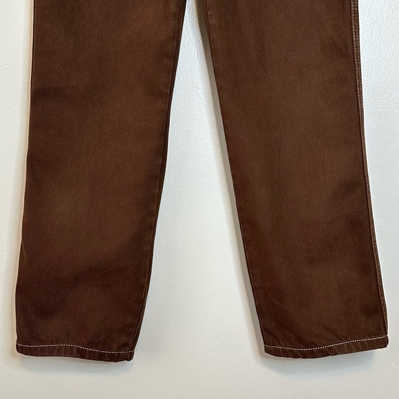 REFORMATION Cowboy High Rise Straight Jeans in Chocolate Brown 23 - Picture 5 of 13